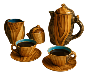 Modern Tea Service by Grandjean-Jourdan for Vallauris, 1955, Set of 5