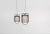 Denglong t pe suspension lamp. Anthracite lacquered aluminium structure and steel mesh. Top disc in gold lacquered...