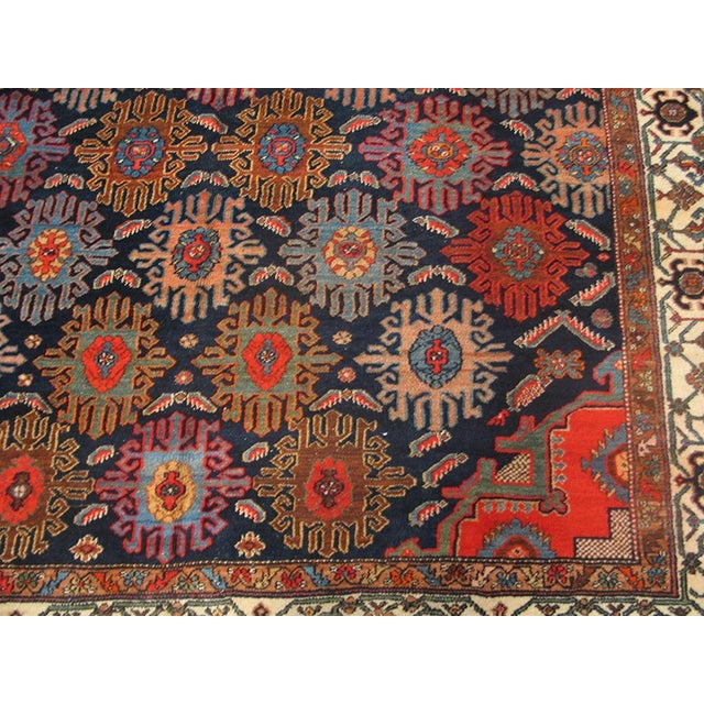 Traditional Traditional Navy Background With Fine Medallion Centre in a Geometric Design Persian Bibikabad Rug For Sale - Image 3 of 6