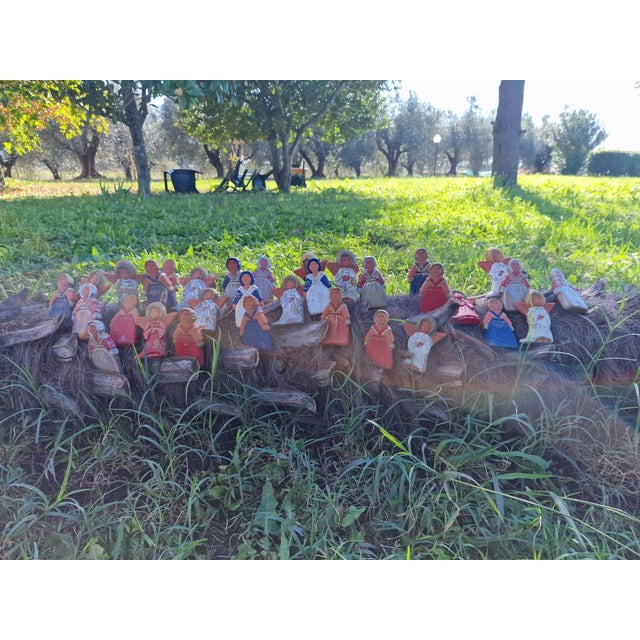 Scandinavian Decorative Hand-Painted Terracotta Christmas Figurines, 2000s, Set of 35 For Sale - Image 6 of 18