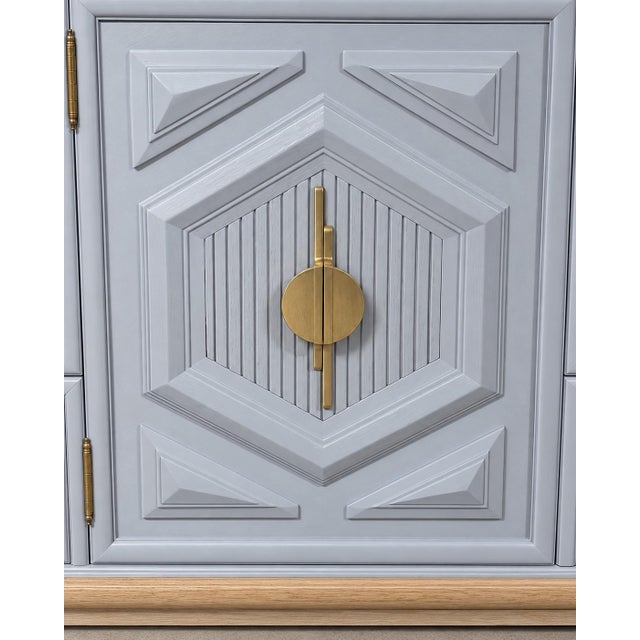 Robin's Egg Blue Professionally Refinished Thomasville Solid Wood 9-Drawer Dresser For Sale - Image 8 of 11