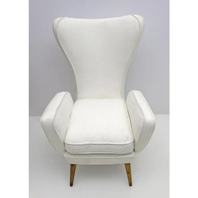 Mid-Century Modern Bouclè Armchair by Emilio Sala & Giorgio Madini for Fratelli Galimberti Cantù, 1950s For Sale - Image 3 of 8
