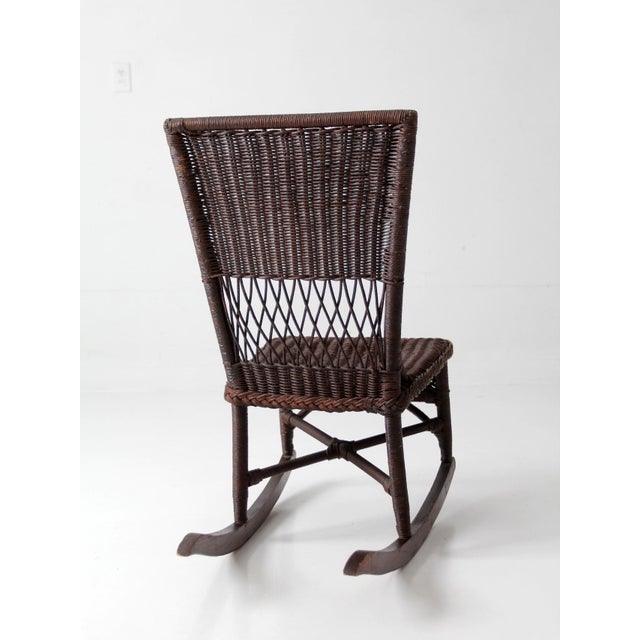 Antique Victorian Wicker Rocking Chair For Sale - Image 11 of 18