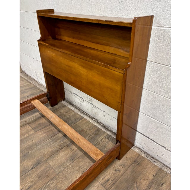 Wood Vintage Twin Size MCM Mid Century Modern Maple Bookcase Bedframe For Sale - Image 7 of 12
