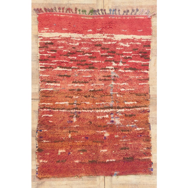 Vintage Azilal Boucherouite Moroccan Rug, 05'02 X 07'04 For Sale - Image 10 of 10