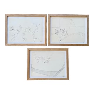 Set of 3 Framed Alexander Calder Circus Prints - 1964 For Sale
