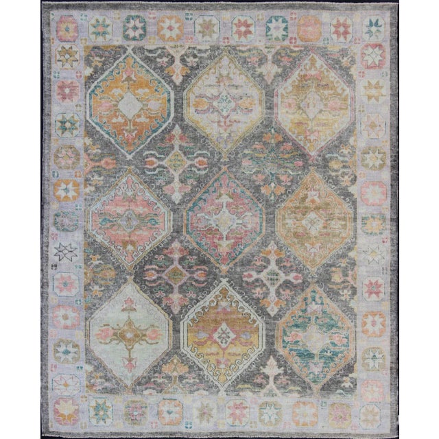 Tribal Design Turkish Oushak Rug by Keivan Woven Arts 9'7 X 11'5 For Sale - Image 13 of 13