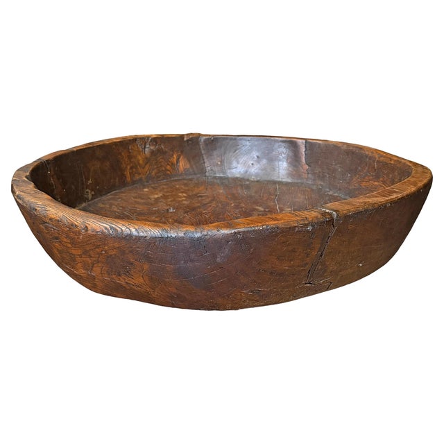 Wood Massive Late 19th/Early 20th Century Burled Bowl For Sale - Image 7 of 14