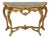 French Louis XV Style Console Table in Gold Leaf Gilded Wood and Marble, 1890s For Sale
