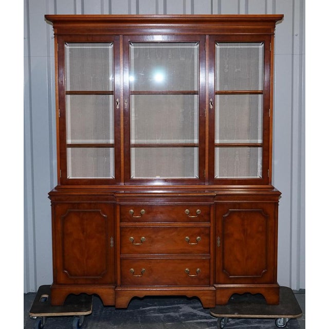 Vintage Yew Wood Display Cabinet from Bradley England For Sale - Image 4 of 18
