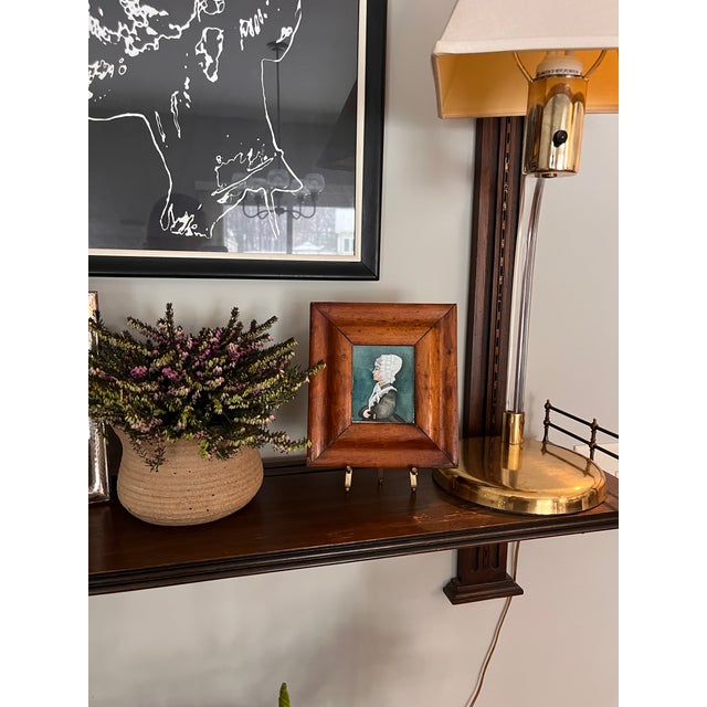 Antique Primitive Miniature Framed English Watercolor Portrait Artwork Wonderful Antique Find Lovely Little Portrait...