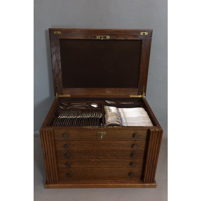 Silver-Plated Flatware with Case, 1950s, Set of 149 For Sale - Image 4 of 12