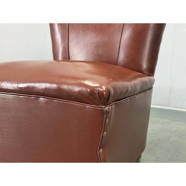 Mid-Century Italian Leatherette Lounge Chair, 1950s For Sale - Image 6 of 15
