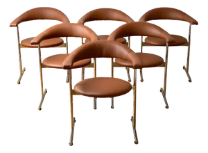 Airport Model 037 Chairs by Hans Kaufeld for Geoffrey Harcourt, Set of 6