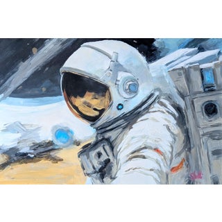Astronaut Selfie by Shelli Langdale | Acrylic on Yupo paper Astronaut in space taking a selfie. For Sale