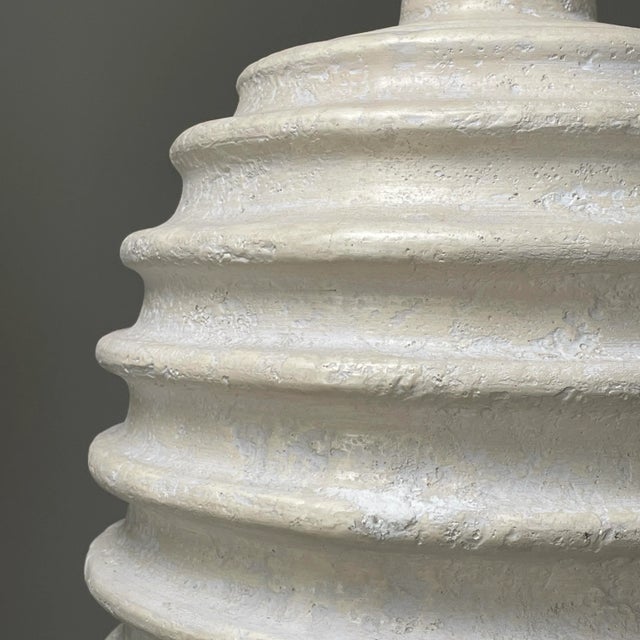 Sculpture Materials Large Vintage Modernist Textured Decorator’s Table Lamp For Sale - Image 7 of 8