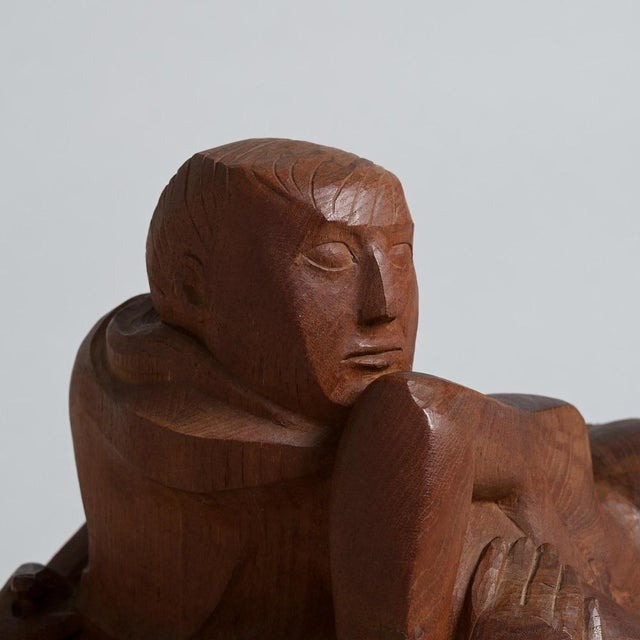 Jan Keustermans, Figurative Statue, 1970s, Teak For Sale - Image 15 of 18