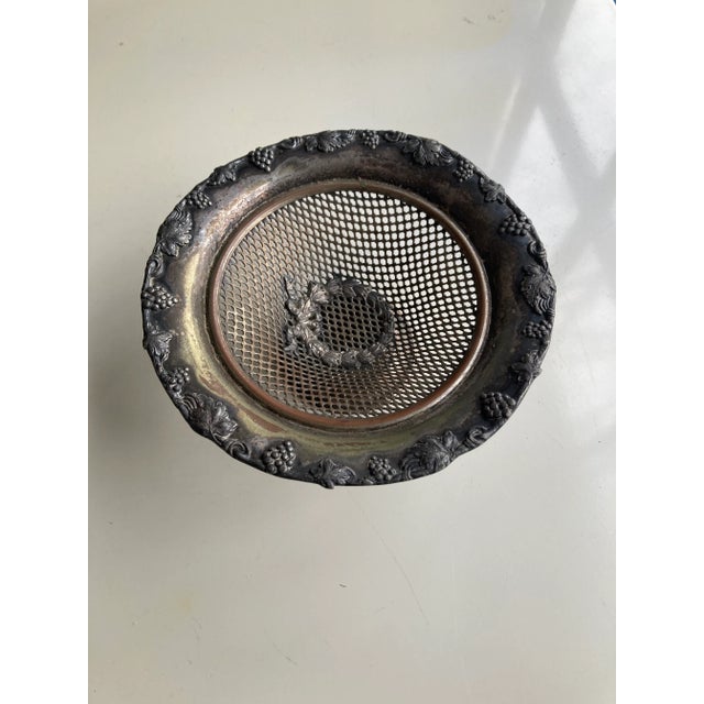 Vintage Victorian Style Silver Plated Basket Wived and Grapevine Design Compote 7"D X 3"H , Makers mark reads" Sheffield...