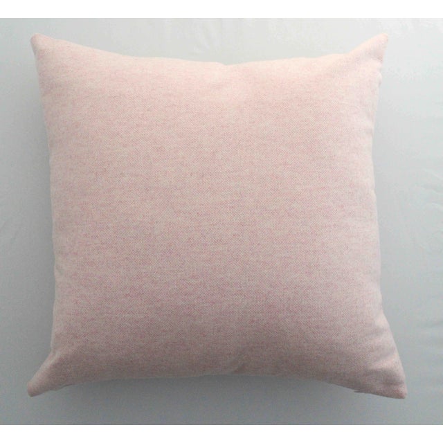 FirmaMenta Italian Soft Virgin Wool Pink and White Pillow For Sale - Image 4 of 4