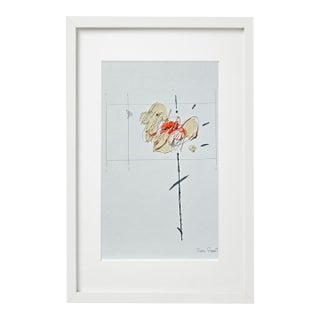Framed Organic Modern Minimalist Flower Study | Botanical Painting | Herbarium Wall Art For Sale