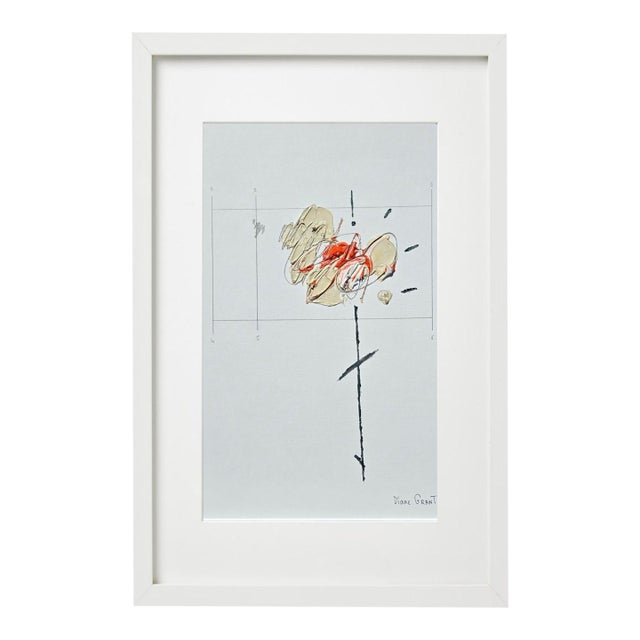 Framed Organic Modern Minimalist Flower Study | Botanical Painting | Herbarium Wall Art For Sale