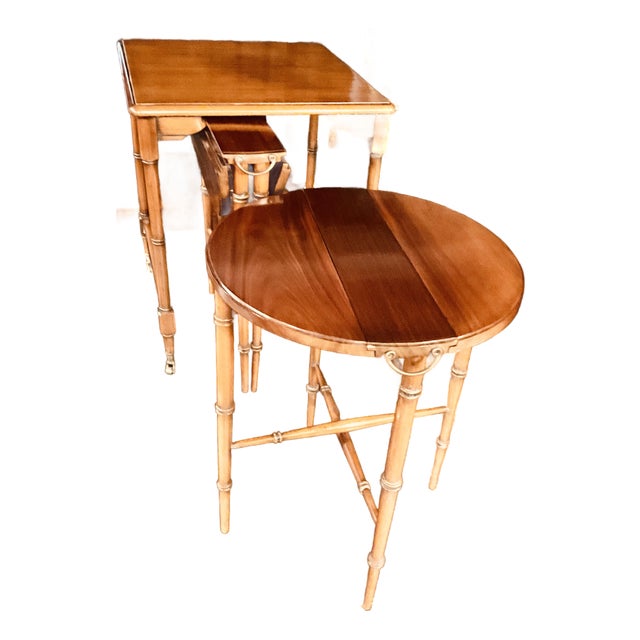 1960s Set of Thee British Colonial Nesting Tables For Sale