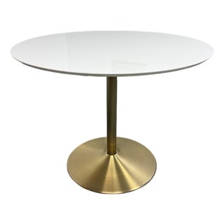 Cb2 Odyssey Brass Round Dining Table For Sale