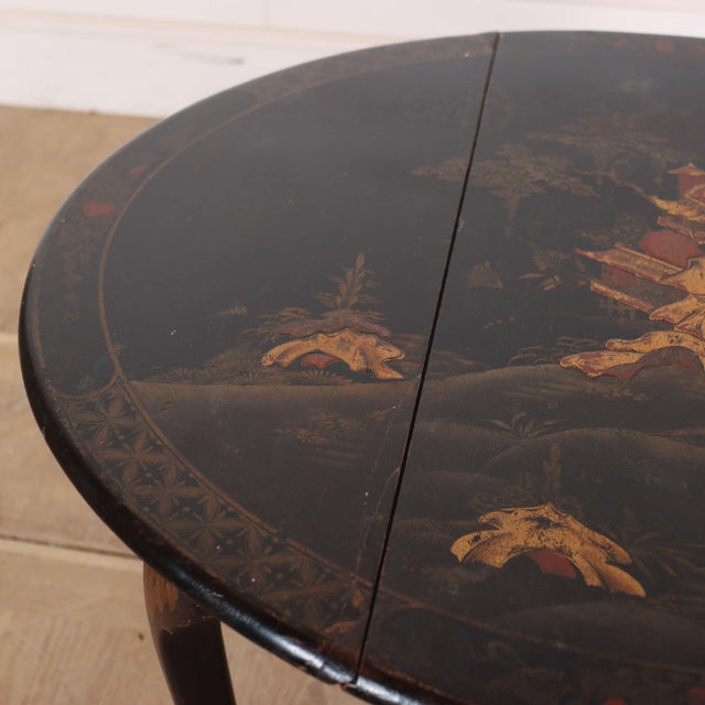 1920s Small Chinoiserie Dropleaf Lamp Table, 1920s For Sale - Image 5 of 8