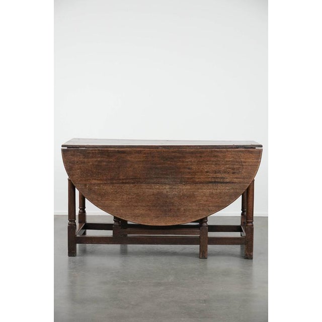 Antique English Oak Gateleg Table, 18th Century For Sale - Image 3 of 18