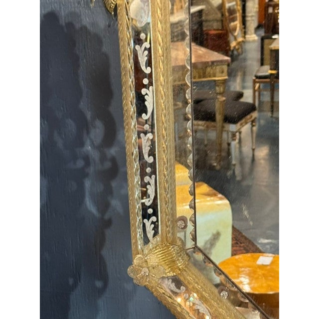 Vintage Venetian Etched Glass Mirror For Sale In Dallas - Image 6 of 8