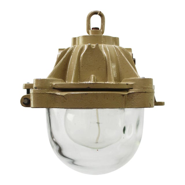 Vintage Industrial French Cast Iron Pendant Lamp by Mapelec Amiens, 1966 For Sale - Image 6 of 6