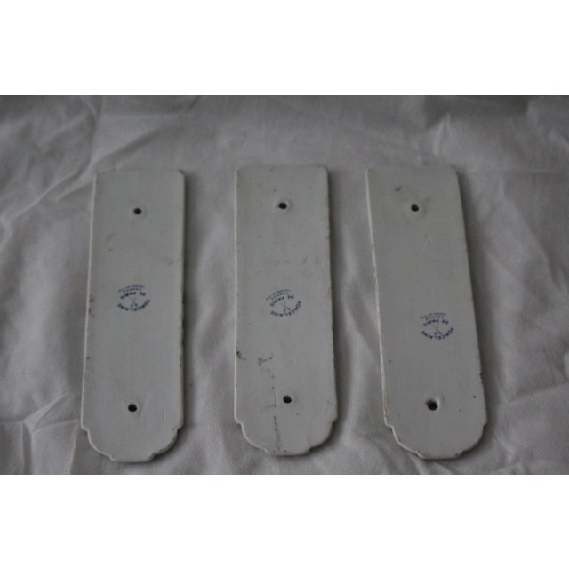 1970s Porcelain Door Finger Plates, 1970s, Set of 3 For Sale - Image 5 of 16
