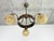 Art Nouveau Brass 3-Arm Chandelier with Scalloped Glass Shades, 1920s For Sale - Image 3 of 9