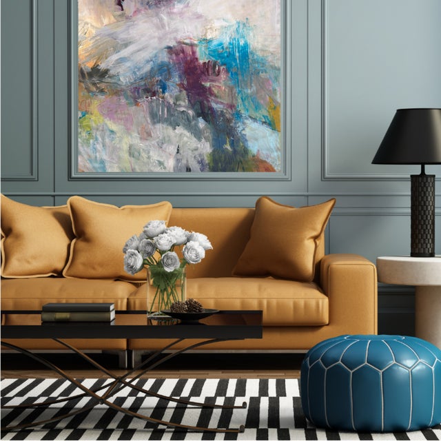 Abstract Open Invitation Original Abstract Painting on Paper by Mary Elizabeth Marvin For Sale - Image 3 of 5