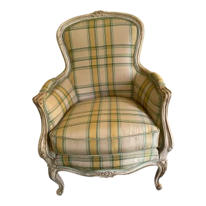 Yellow Silk Plaid Chair