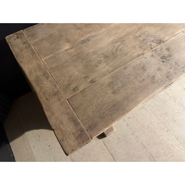 Wood Farmhouse Oak Dining Table, 1930 For Sale - Image 7 of 14