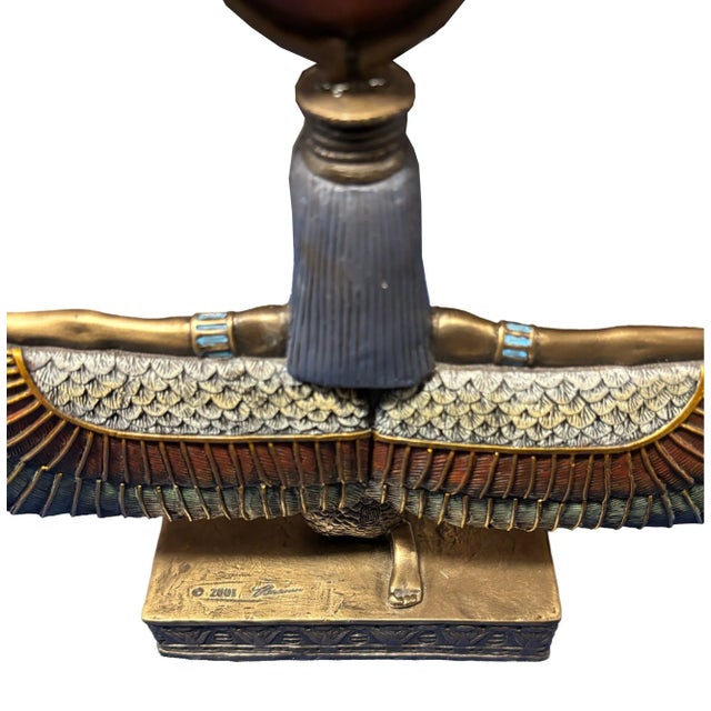 2000 - 2009 Egyptian Goddess Pharaoh Brass Tabletop Statue For Sale - Image 5 of 6