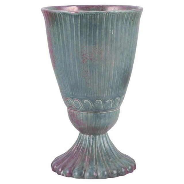 Green Violet and Green Glazed Ceramic Vase by E.B.S. Klint For Sale - Image 8 of 8