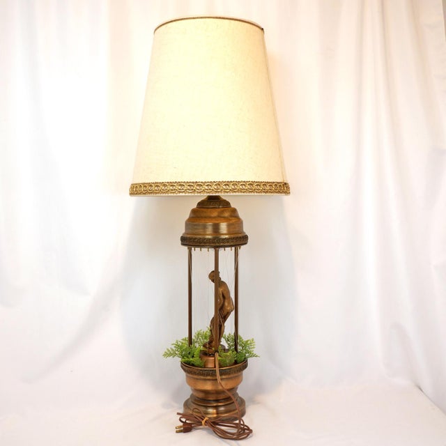 Mid-Century Modern Rare Vintage 1970s Tabletop Johnson Greek Goddess Oil Rain Lamp With Shade For Sale - Image 3 of 13