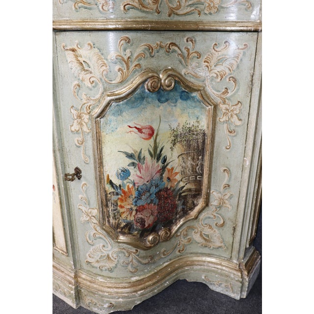 Italian Venetian Style Distressed Painted Sideboard With Faux Marble Top For Sale - Image 14 of 14