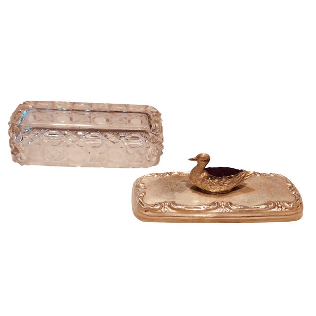 Late 19th Century Turn of the Century Sterling Pin Box With a Duck For Sale - Image 4 of 5