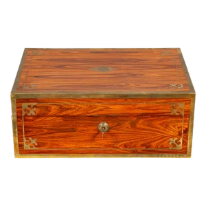 Regency Rosewood and Brass Inlaid Campaign Dressing Box