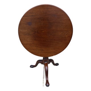 A Very Nice Antique English Mahogany George III Mahogany Tilt Top Tea Table, Circa 1780's For Sale