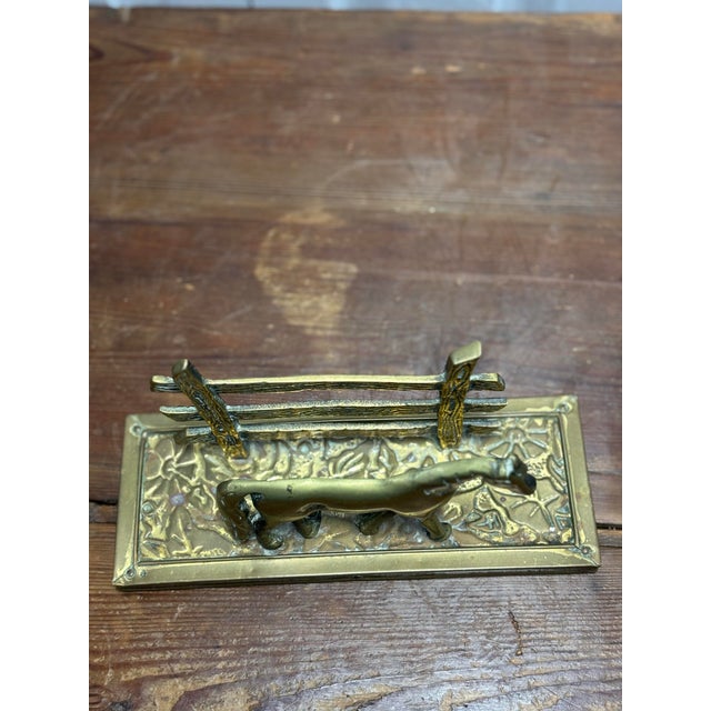 English Vintage English Brass Horse Letter Rack For Sale - Image 3 of 8