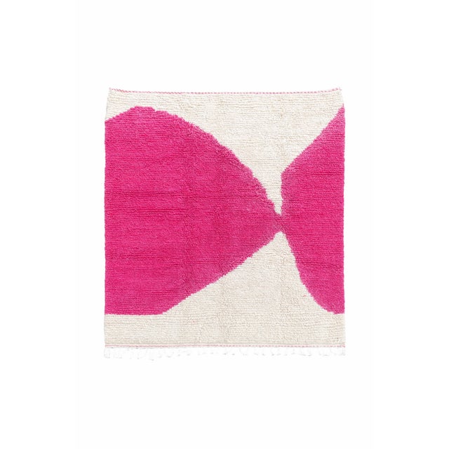 Moroccan Beni Ouarain Rug with Abstract Pink Decor, 1990 For Sale - Image 14 of 14