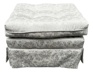 Mid 20th Century Floral Pillow Top Tufted Ottoman