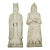 Mid 20th Century Pair of 5.5 Ft. Chinese Marble Civil Officer & Military Leader Statues For Sale