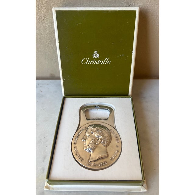 Silver Christofle Bottle Opener, Original Box, French, C. 1975 For Sale - Image 8 of 10