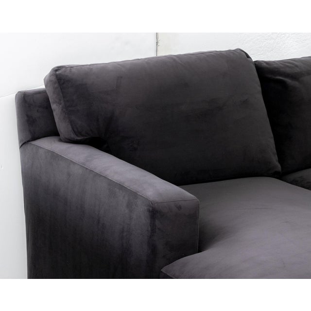 Early 21st Century Modern Dark Velvet Upholstered Modular Sofa For Sale - Image 5 of 14