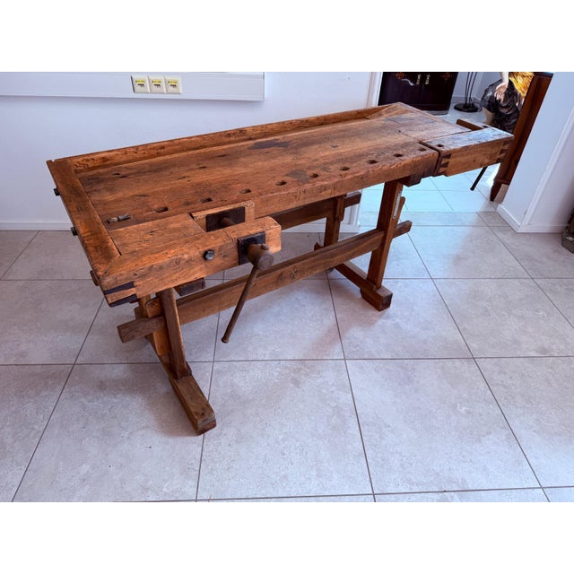 Antique German Workbench, 1890s For Sale - Image 5 of 16